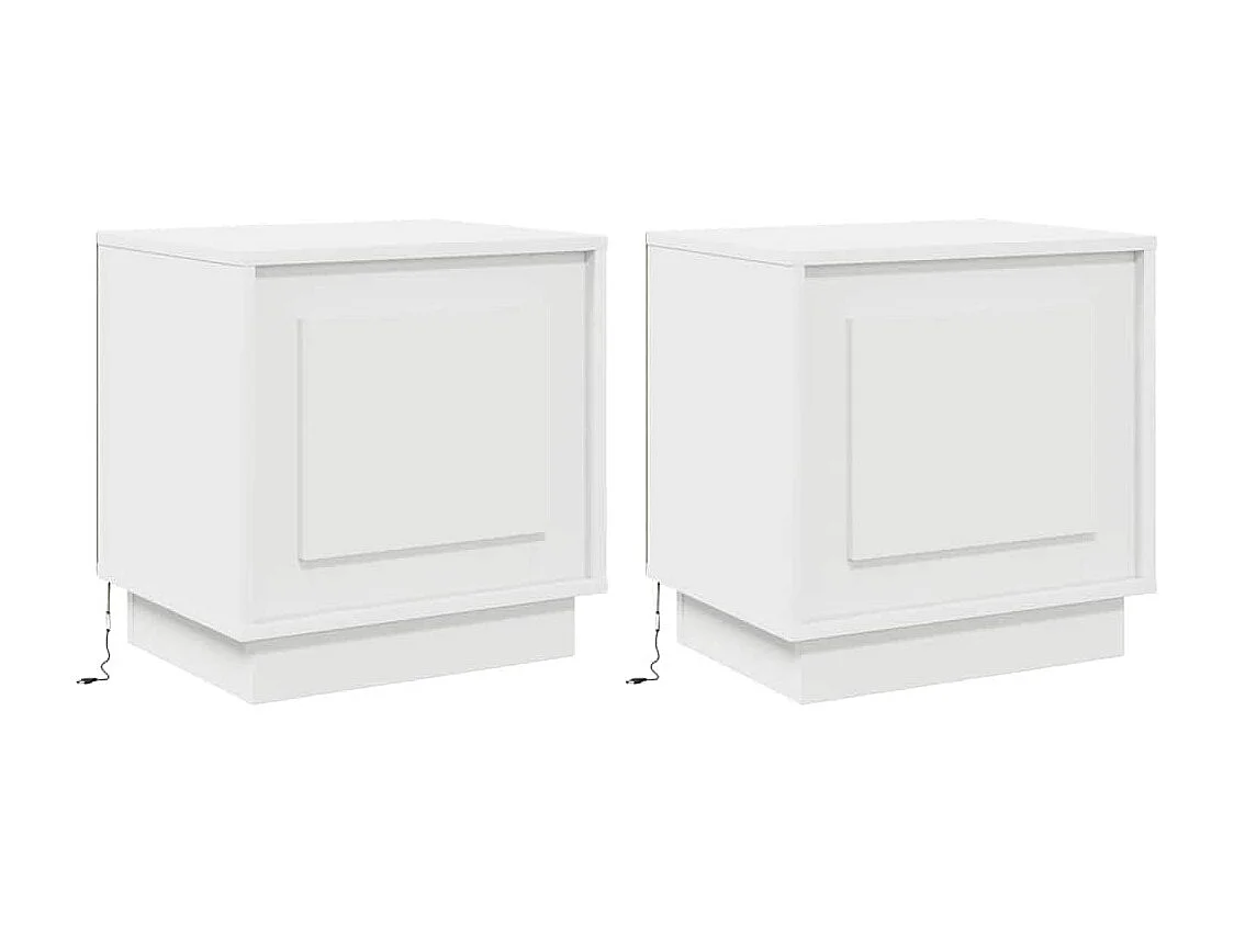 Nachttisch 2er Set-Beistelltisch Weiß 44 x 34.5 x 45 cm Holzwerkstoff SHL55572