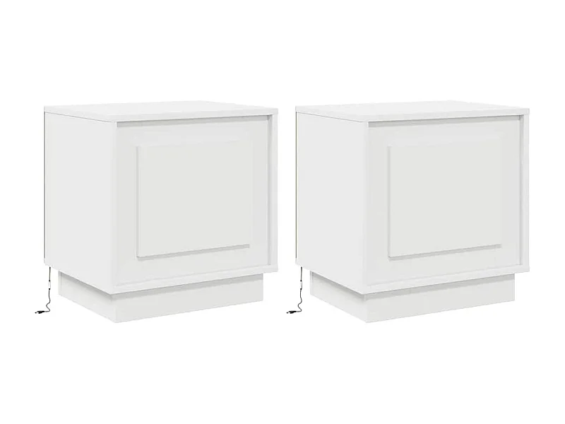 Nachttisch 2er Set-Beistelltisch Weiß 44 x 34.5 x 45 cm Holzwerkstoff SHL55572