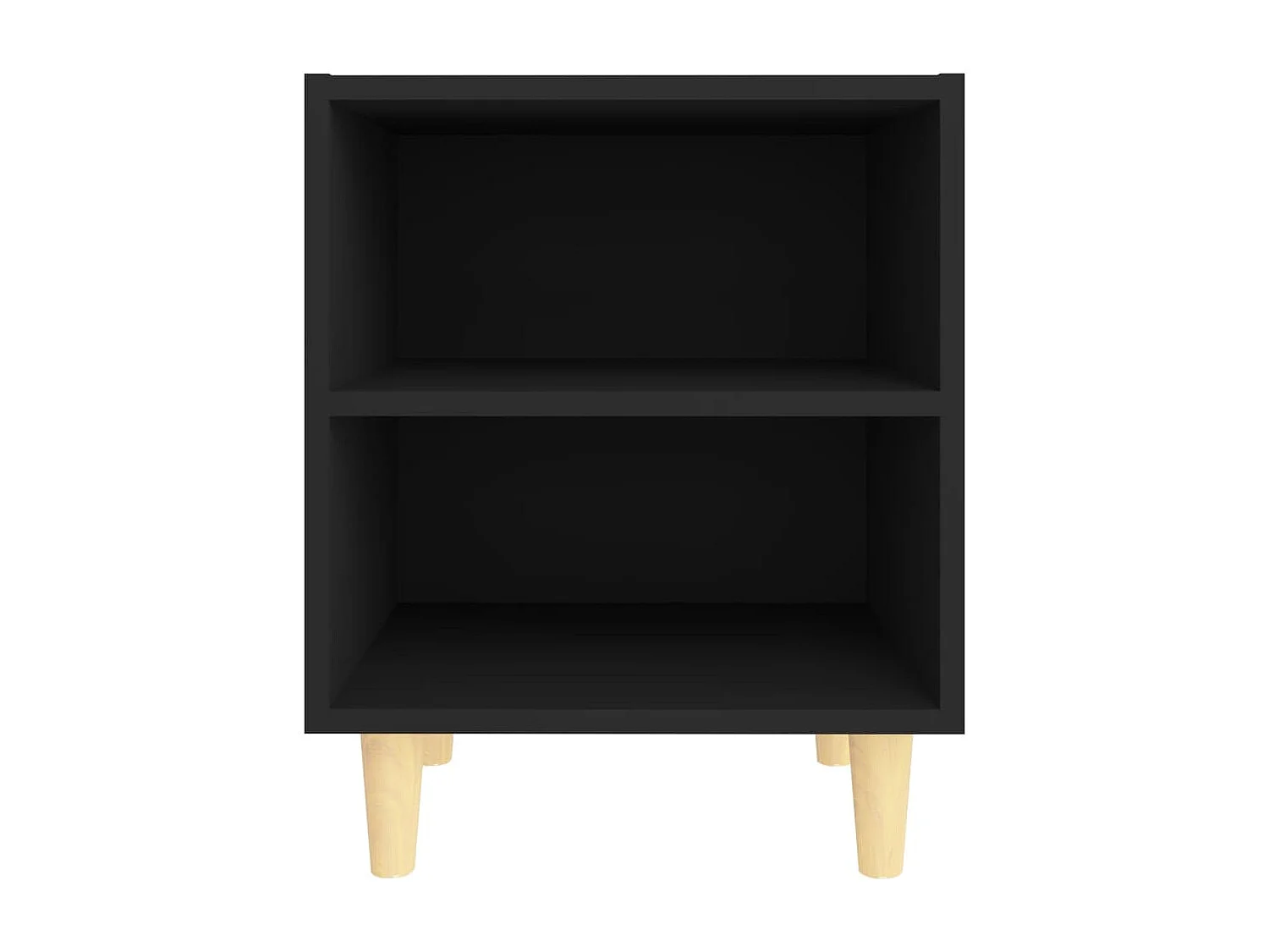 Mesitas de noche | Mesilla de noche 2 uds patas madera maciza negras 40x30x50 cm