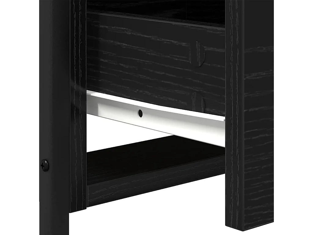 Mesita de Noche | Mesa auxiliar con cajón Roble negro 44x45x60 cm