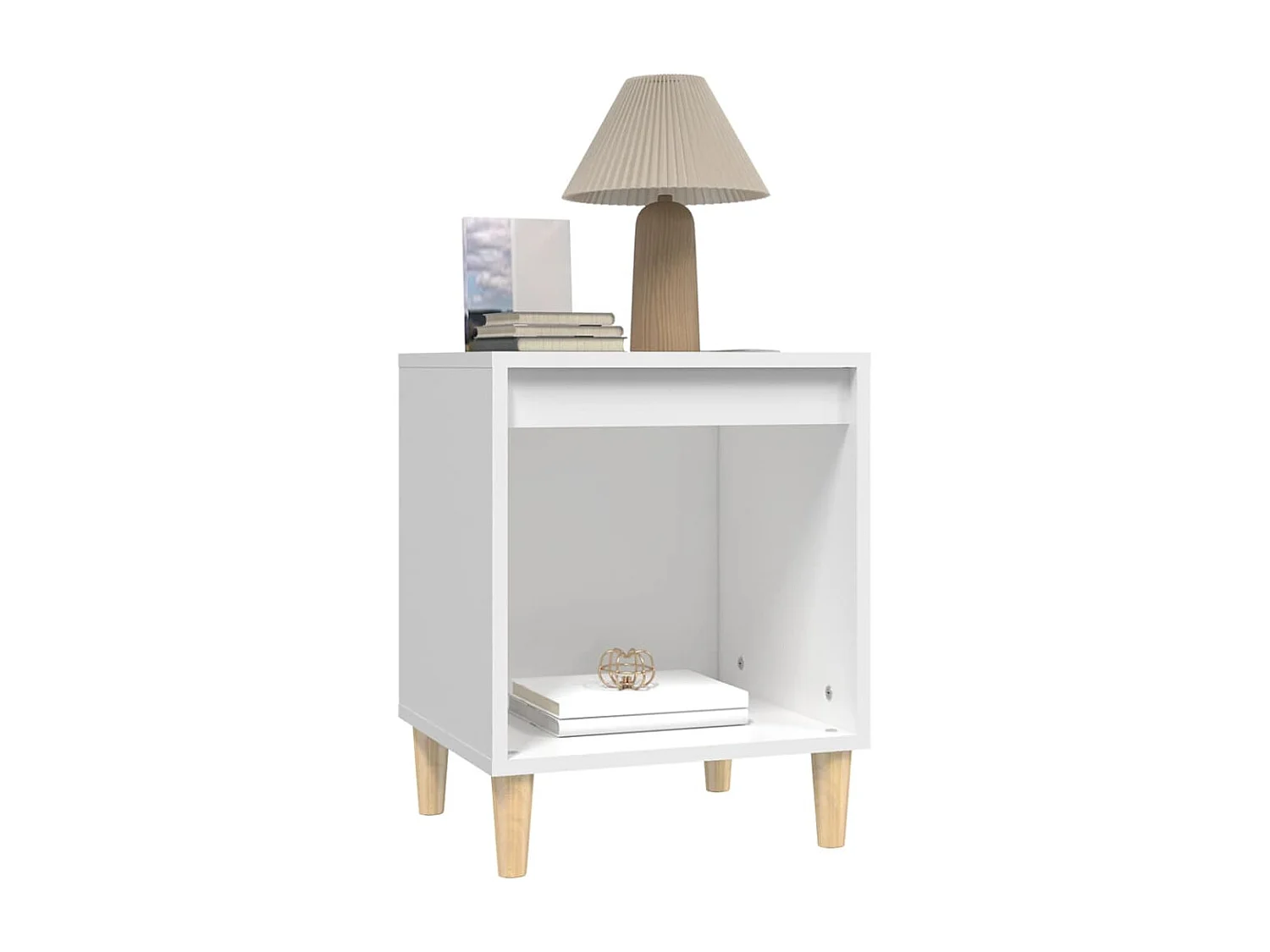 Nachttisch-Beistelltisch Weiß 40x35x50 cm Holzwerkstoff SHL99540