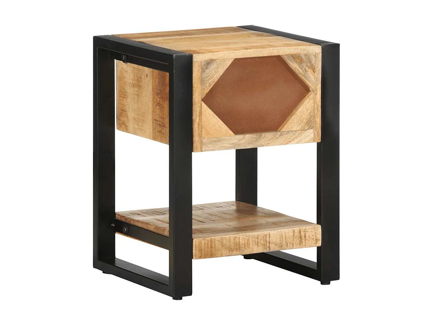 Mesa de Cabeceira | Criado-mudo Moderno 35x34x45 cm madeira maciça manga áspera