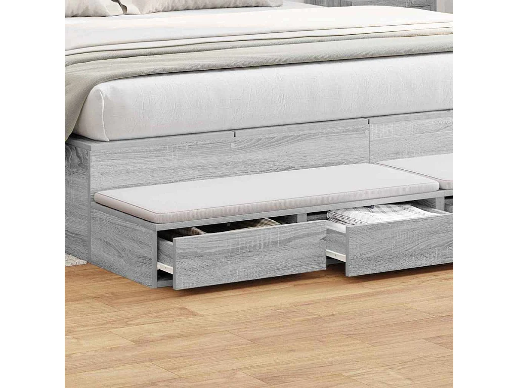 Cajones de cama con cajón Gris sonoma 200x36.5x16.5 cm