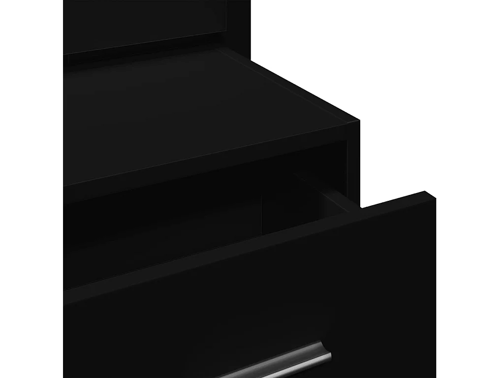 Nachttisch hängend | Wand-Nachttisch mit LED-Leuchten Schwarz SHL55359