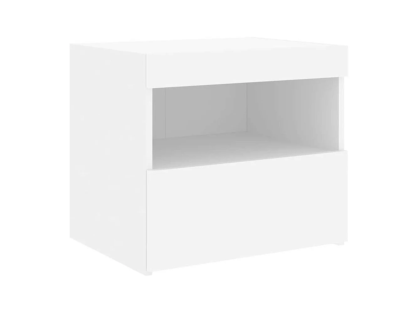 Mesitas de noche | Mesilla de noche con luces LED 2 unidades blanco 50x40x45 cm