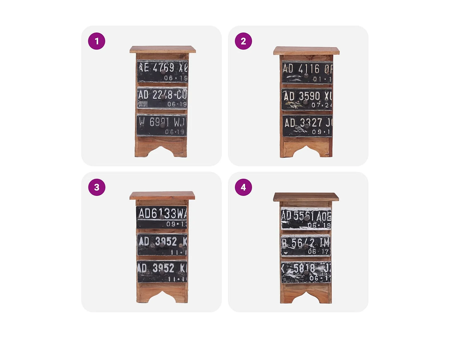 Mesita de noche | Mesilla de noche madera maciza de caoba 30x30x51 cm