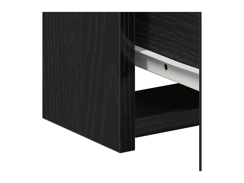 Table de chevet-Table d'appoint noir chêne 50x32x60cm en bois d'ingénierie