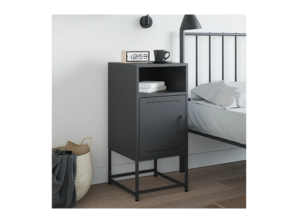 Table de chevet Étroite-Table d'appoint-Table de nuit anthracite 36x39x78 cm acier