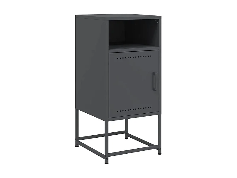Table de chevet Étroite-Table d'appoint-Table de nuit anthracite 36x39x78 cm acier