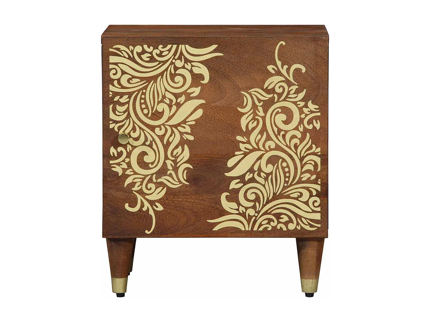 Nachttisch-Beistelltisch mit Tür Honigbraun 40 x 33 x 46 cm Massivholz Mango SHL41532