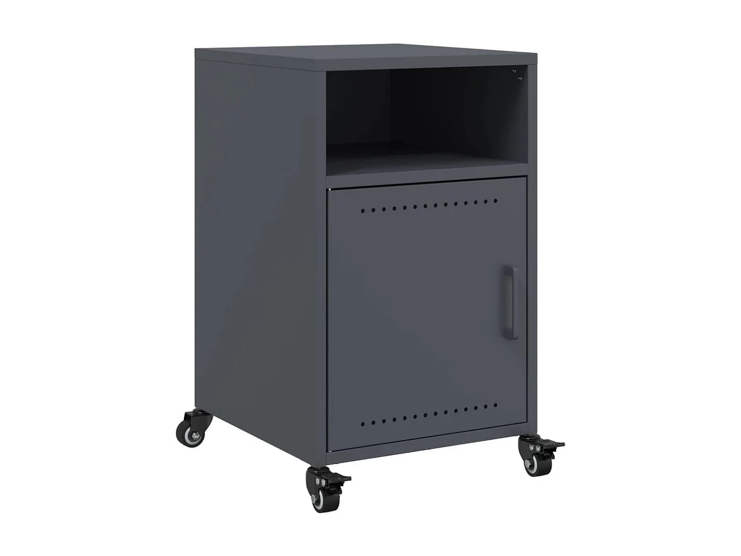 Nachttisch-Beistelltisch-Nachtschrank Anthrazit 36x39x59 cm Stahl SHL70031