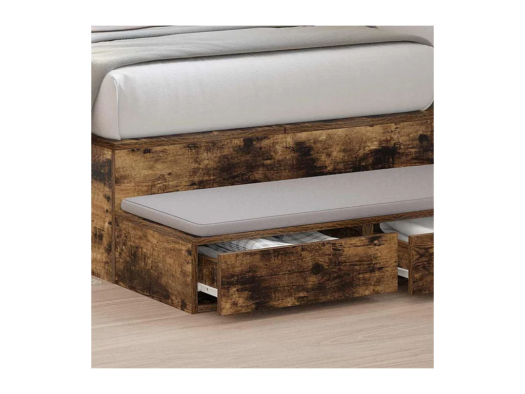 Cajones de cama con cajón Roble ahumado 80x36.5x16.5 cm