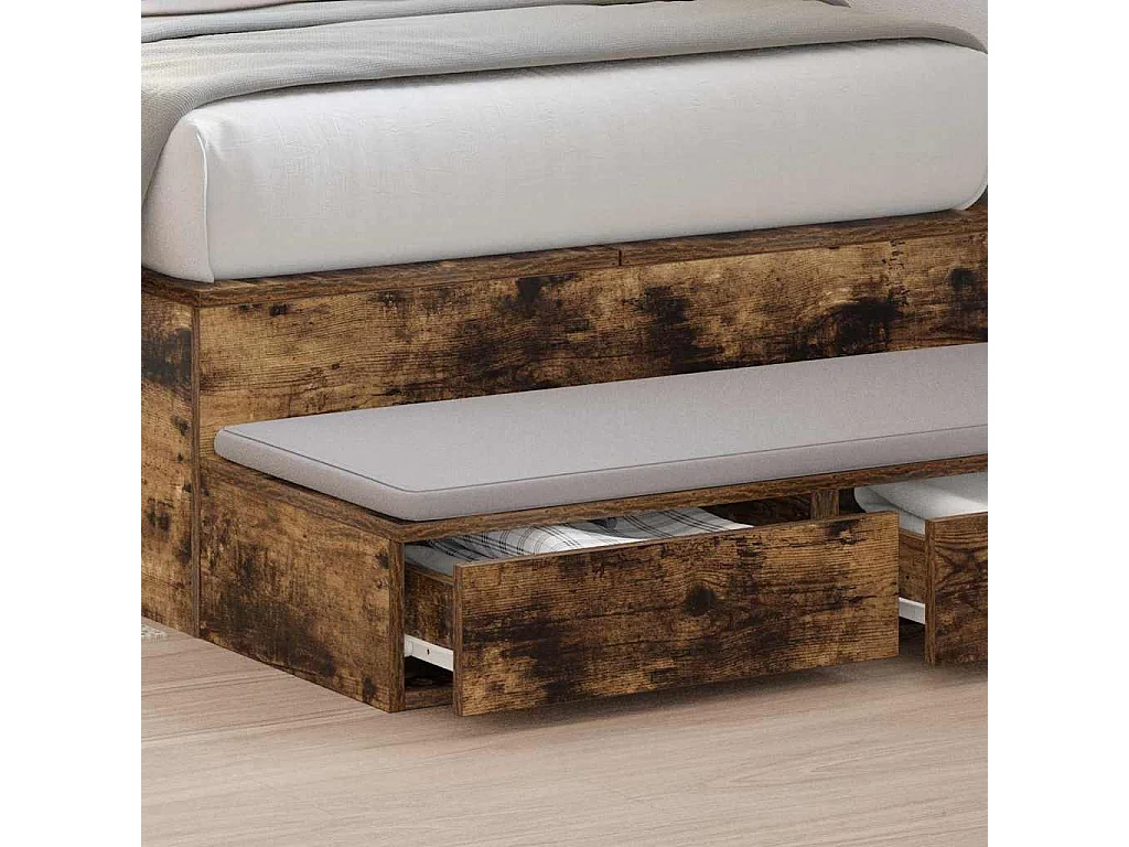 Tiroirs de lit Chêne fumé 80x36.5x16.5 cm Bois d'ingénierie