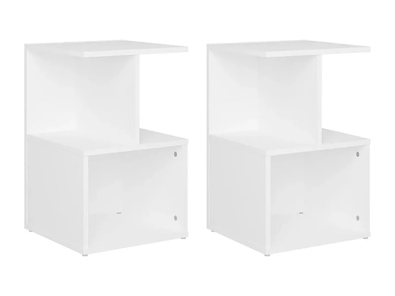 Mesitas de noche | Mesilla de noche 2 uds madera contrachapada blanco 35x35x55 cm