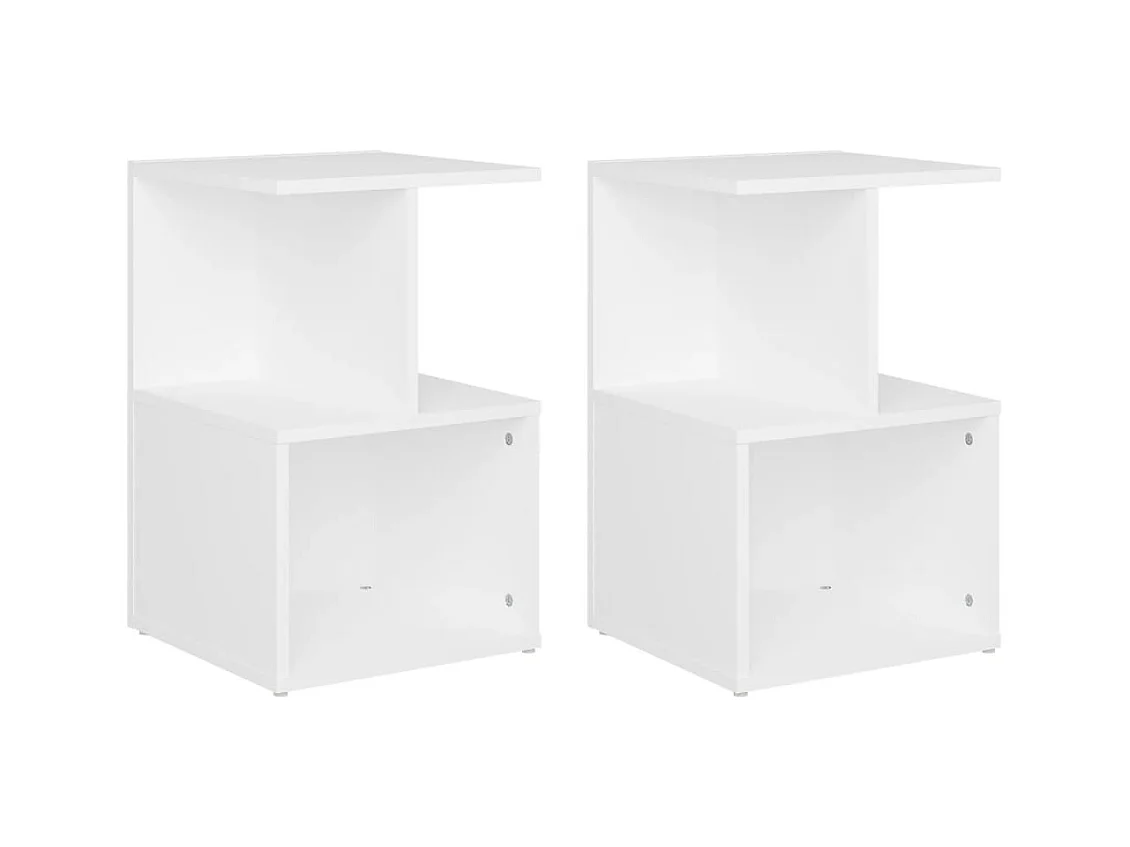 Mesitas de noche | Mesilla de noche 2 uds madera contrachapada blanco 35x35x55 cm