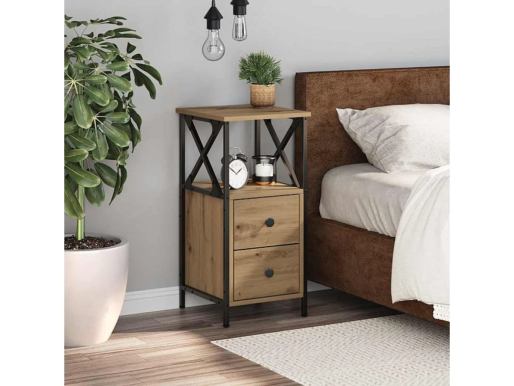 Nachttisch-Beistelltisch Artisan-Eiche 34x35,5x70 cm Holzwerkstoff SHL30219