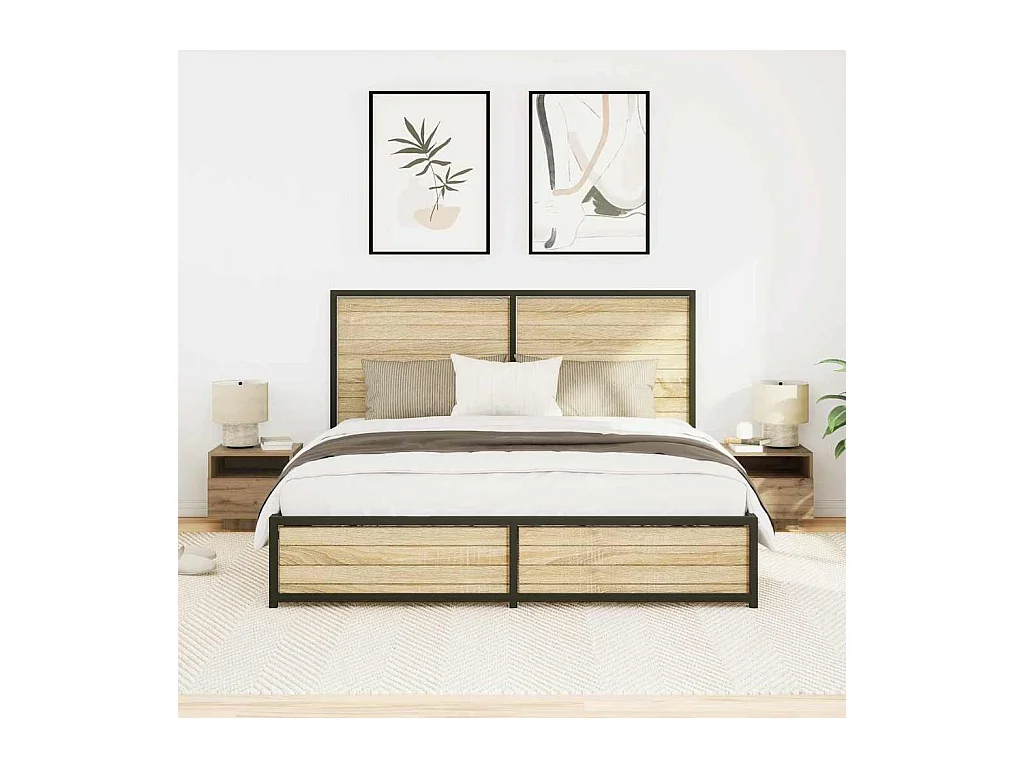 Mesita de Noche | Armario de Noche | Mesa auxiliar con cajón 2 uds. Roble artisan 40x39x37 cm