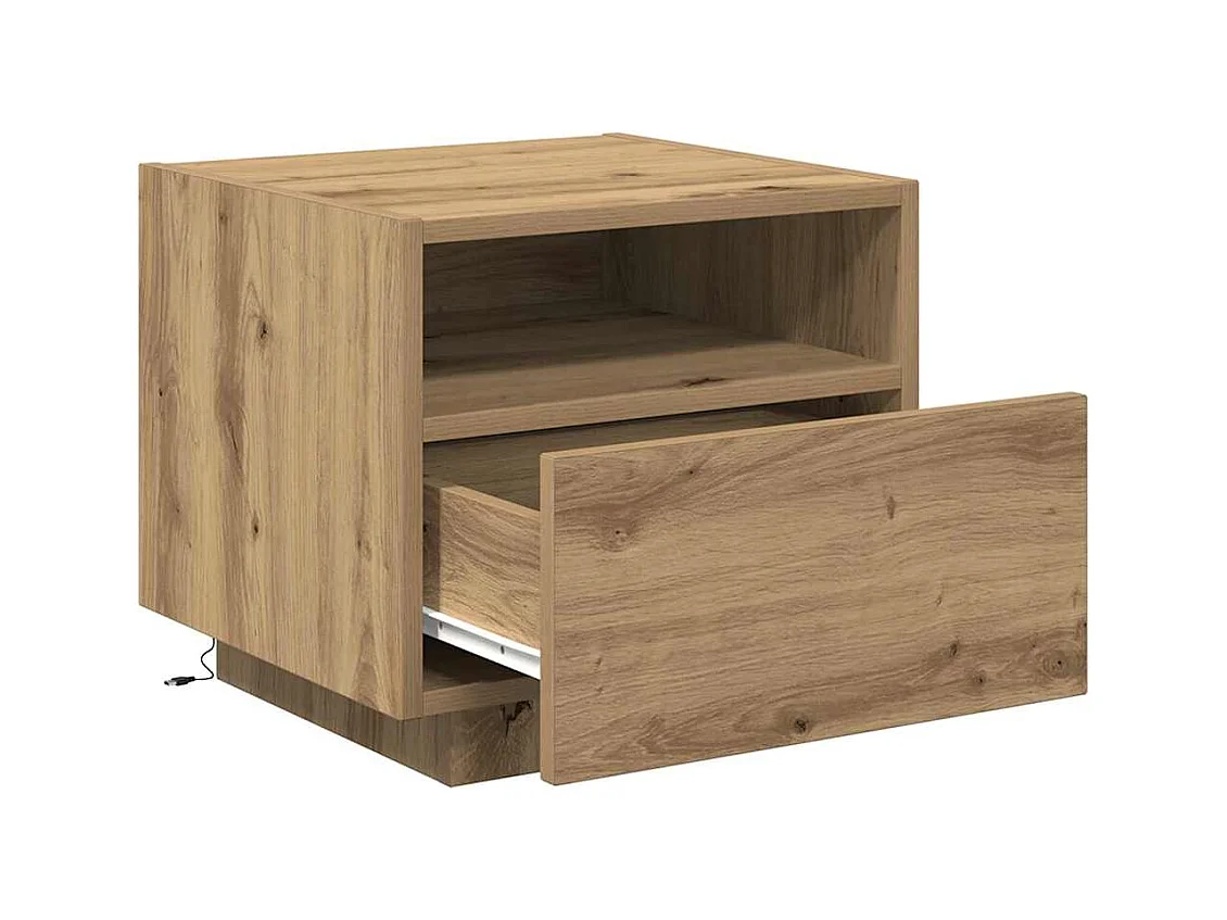 Mesita de Noche | Armario de Noche | Mesa auxiliar con cajón 2 uds. Roble artisan 40x39x37 cm