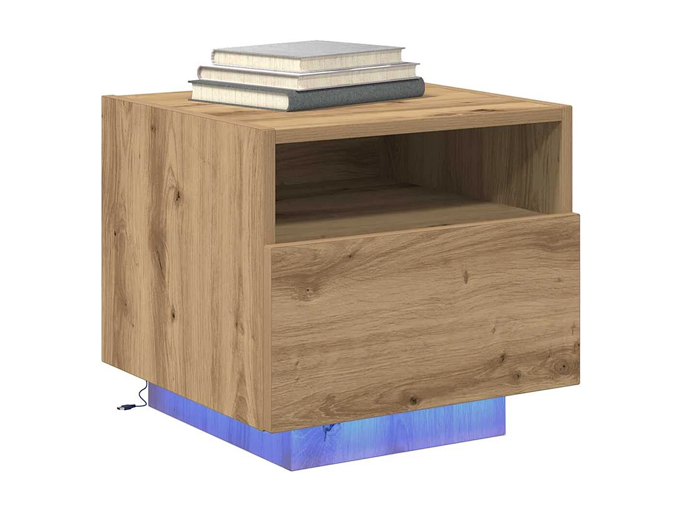 Mesita de Noche | Armario de Noche | Mesa auxiliar con cajón 2 uds. Roble artisan 40x39x37 cm