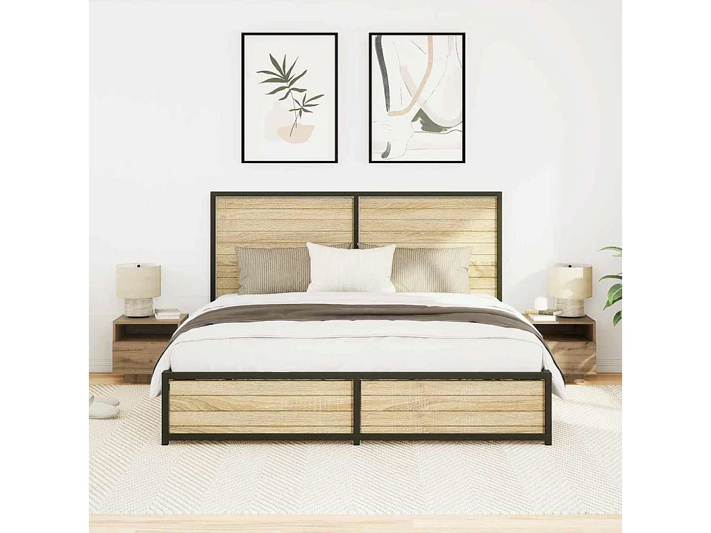 Mesita de Noche | Armario de Noche | Mesa auxiliar con cajón 2 uds. Roble artisan 40x39x37 cm