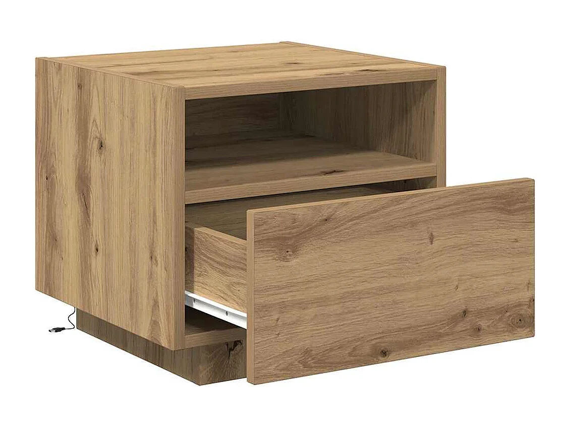 Mesita de Noche | Armario de Noche | Mesa auxiliar con cajón 2 uds. Roble artisan 40x39x37 cm