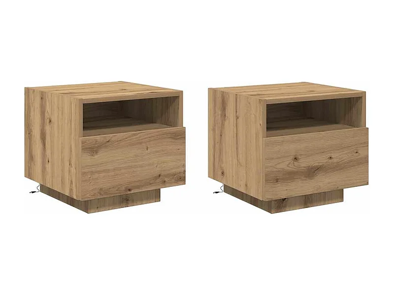 Meuble de Chevet 2 pcs chêne artisanal 40x39x37 cm
