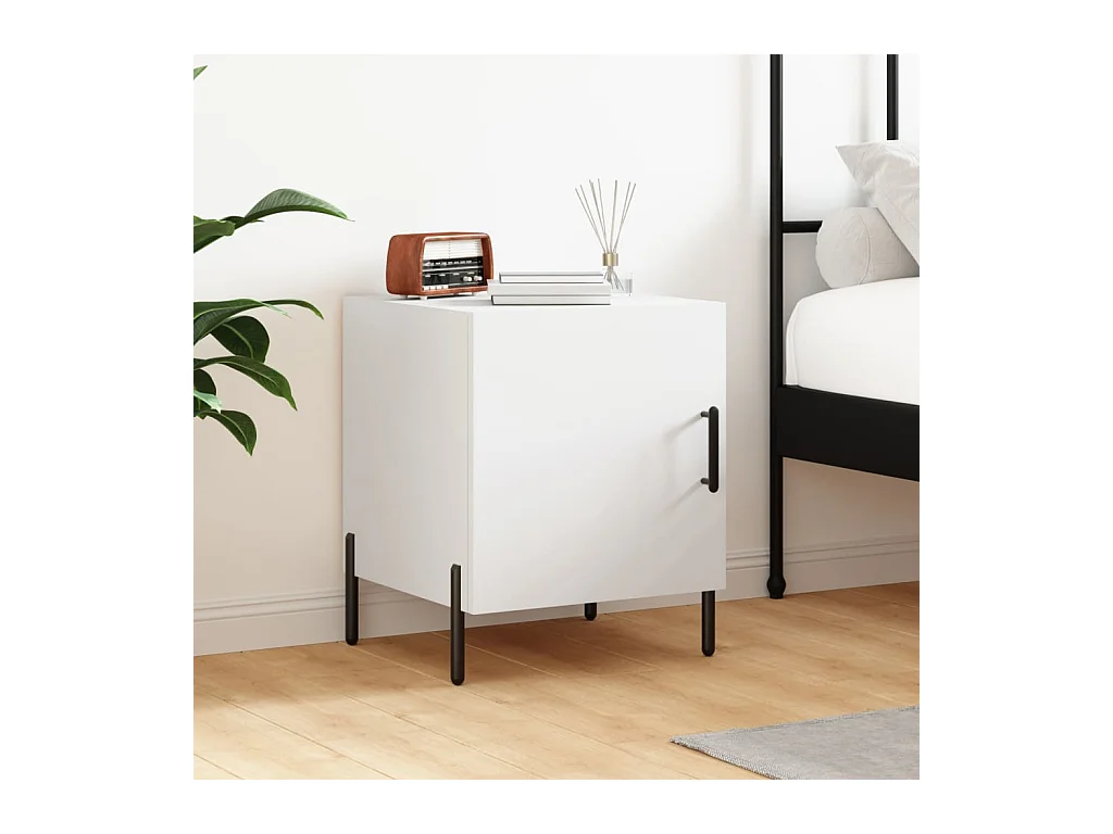 Table de chevet-Table d'appoint-Table de nuit blanc 40x40x50 cm bois d’ingénierie