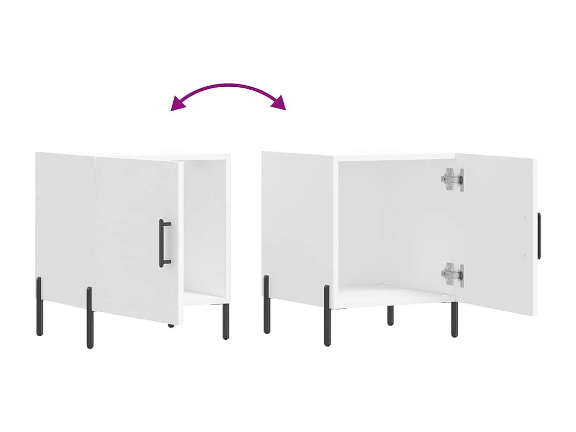 Mesita de noche | Mesilla de noche madera de ingeniería blanco 40x40x50 cm