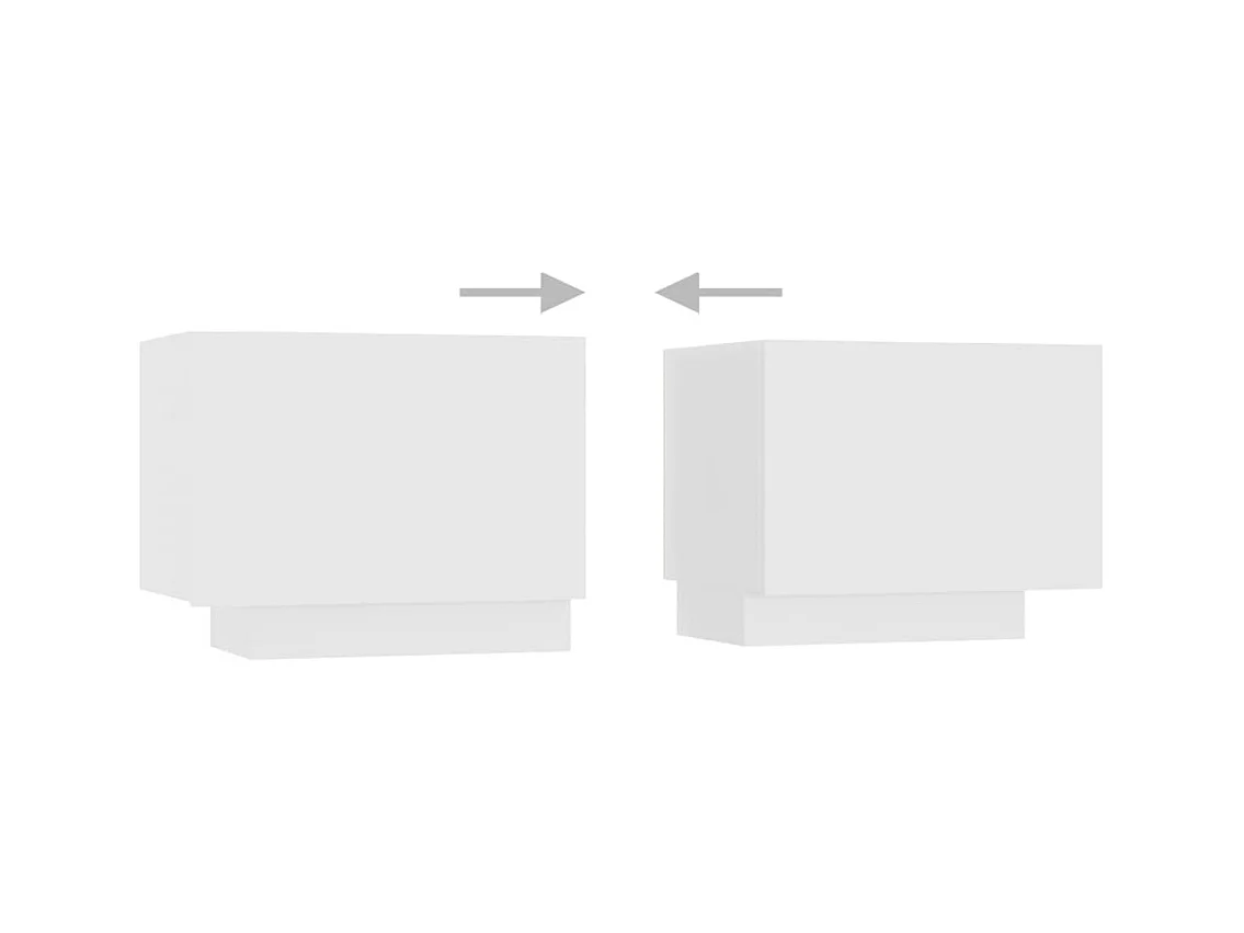Mesita de noche | Mesilla de noche madera de ingeniería blanco 100x35x40 cm