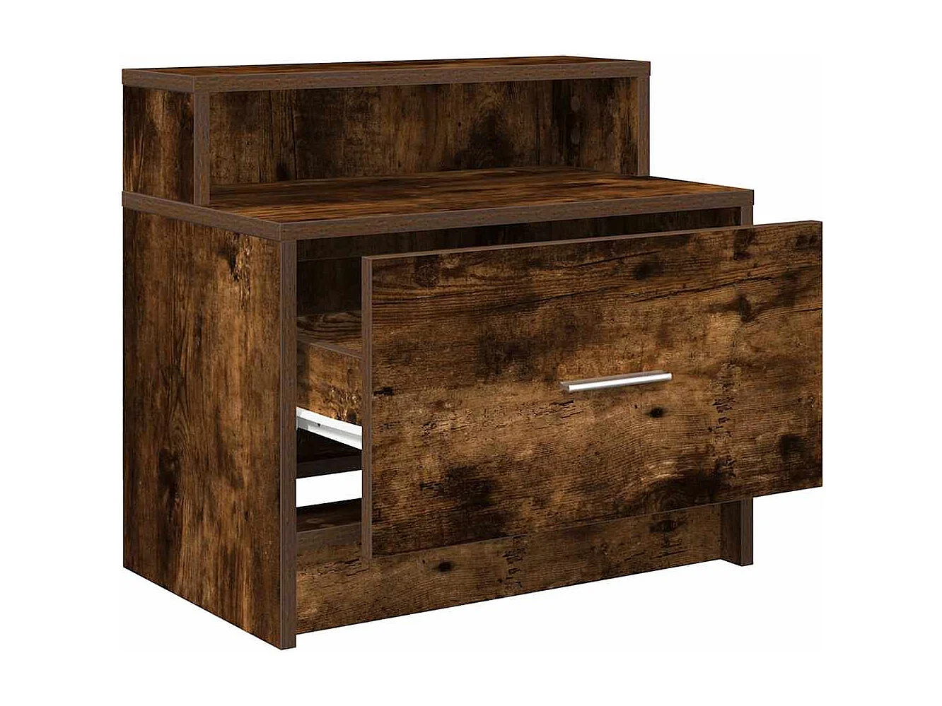 Mesillas de noche | Mesita de noche con cajón 2 uds roble ahumado 51x31x47 cm