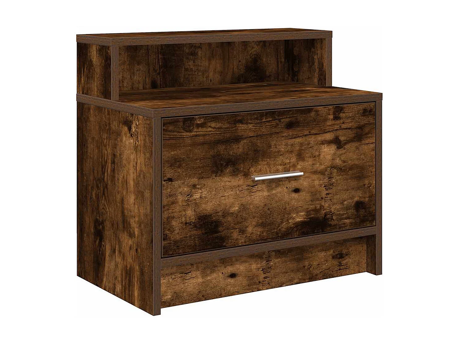 Nachttisch 2er Set-Beistelltisch mit Schublade. Räuchereiche 51x31x47 cm SHL72522