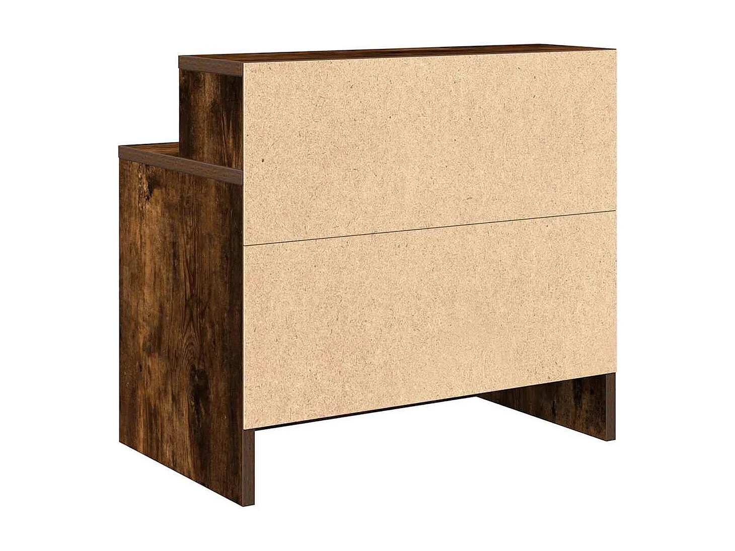 Nachttisch 2er Set-Beistelltisch mit Schublade. Räuchereiche 51x31x47 cm SHL72522