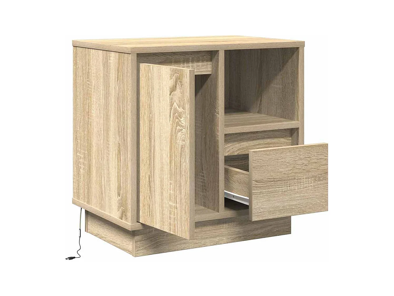 Mesa de Cabeceira Moderna 2 Peças Carvalho sonoma 50x34.5x50 cm.