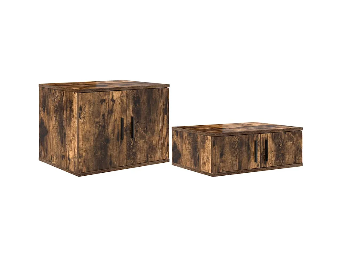 Mueble de almacenaje | Cabinete de Noche | Mesa auxiliar Roble ahumado 127x41x40 cm