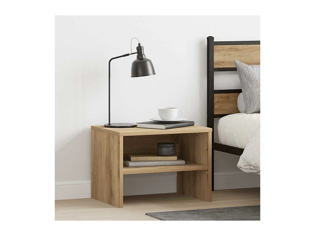 Mesita de Noche | Mesa auxiliar | Armario de Noche 2 uds. Roble artisan 40x40x30 cm