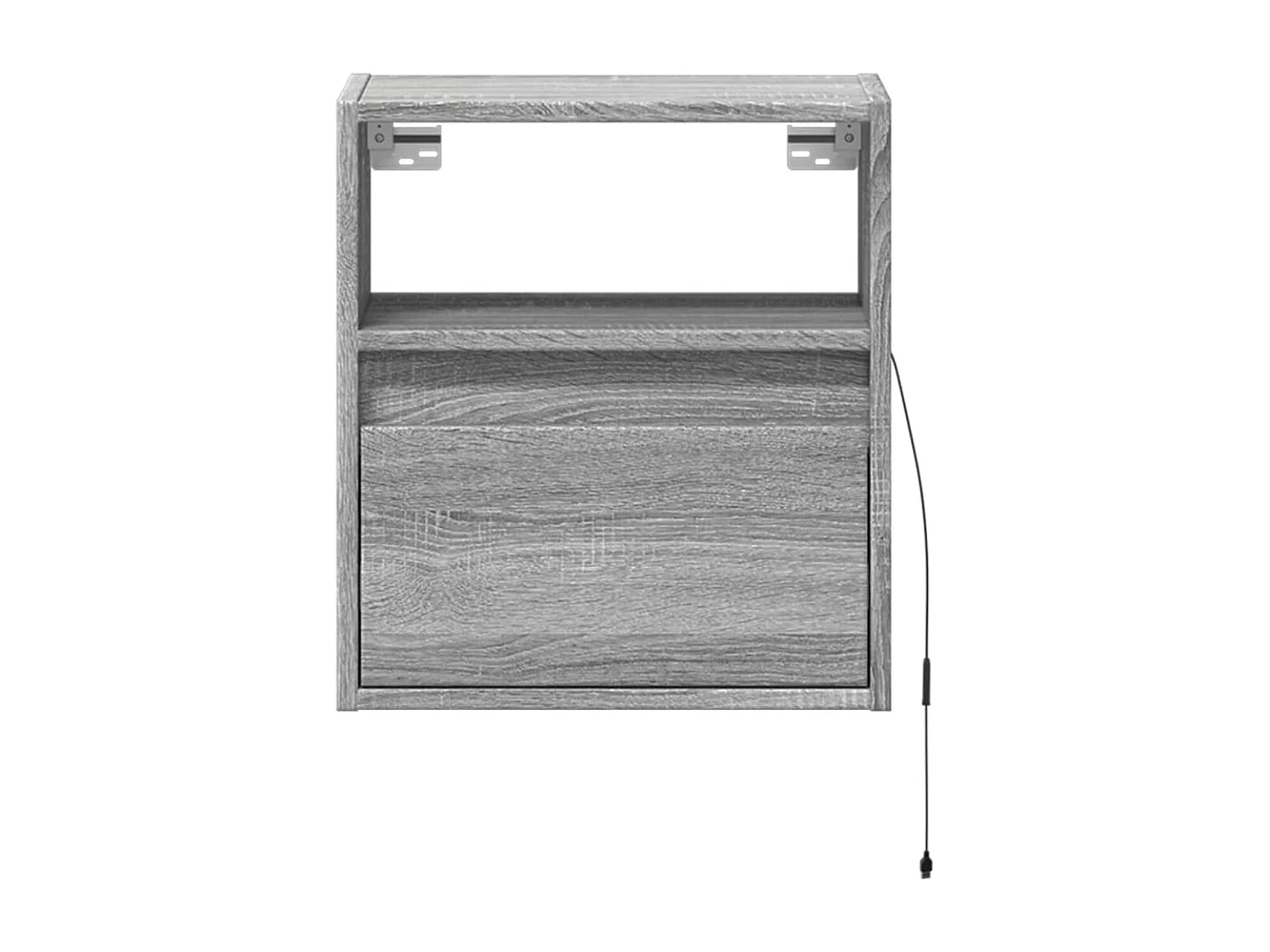 Mesitas de noche | Mesilla de noche de pared con luces LED 2 unidades gris Sonoma