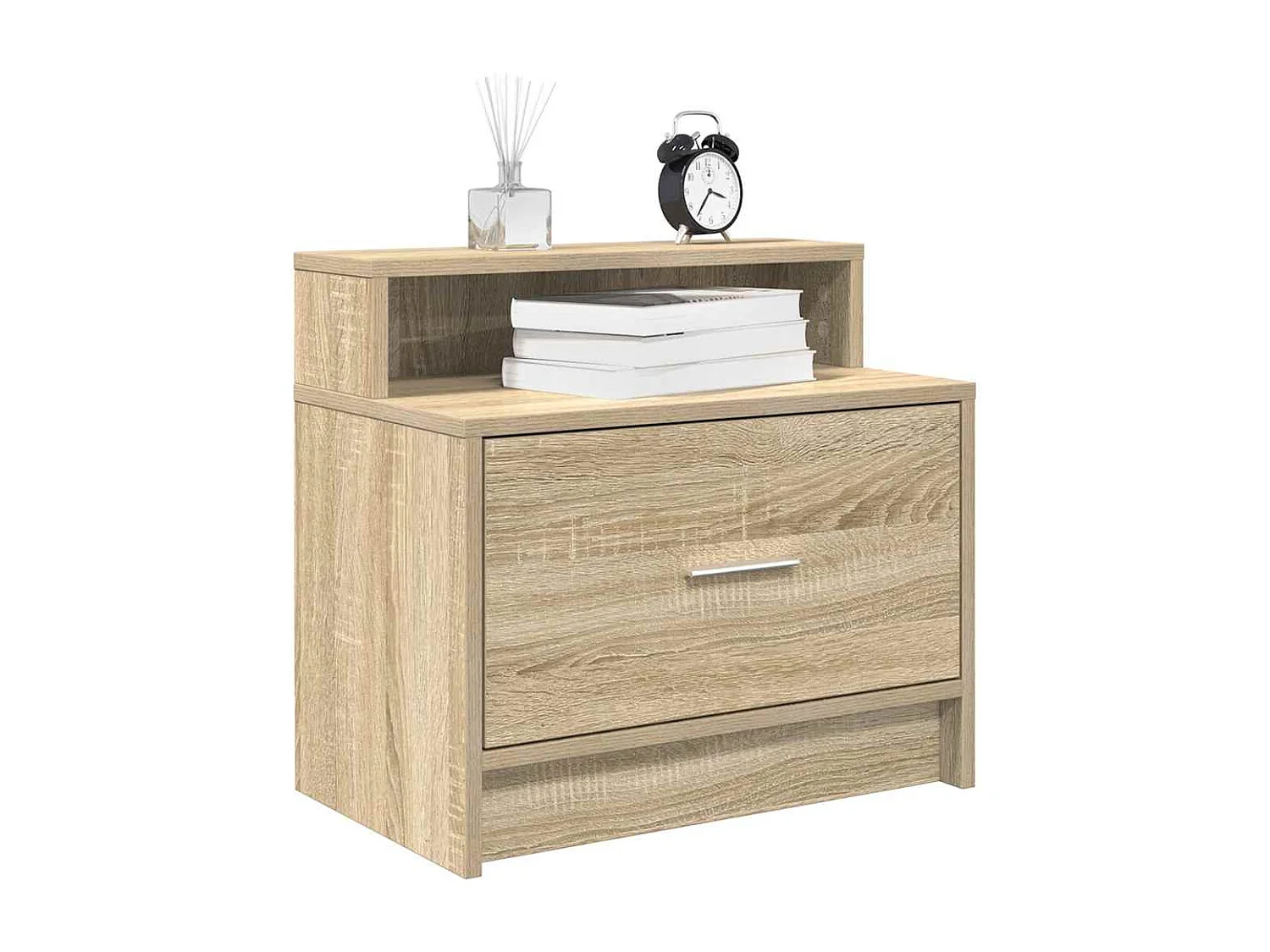 Nachttisch 2er Set-Beistelltisch mit Schublade. Sonoma-Eiche 51x31x47 cm SHL64659