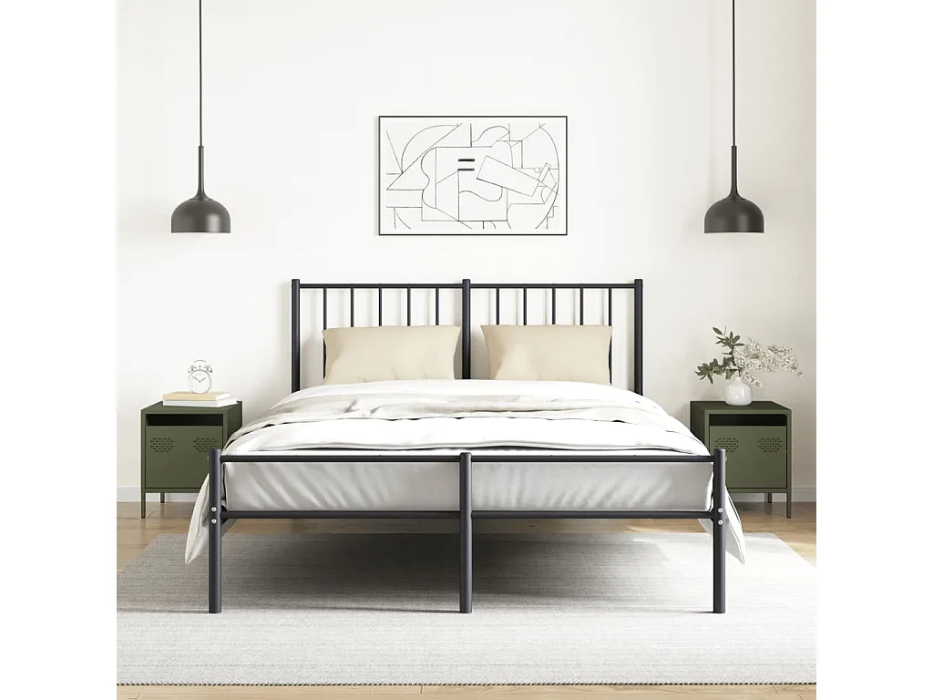 Mesitas de noche | Mesilla de noche 2 unidades acero verde oliva 35x39x43,5 cm