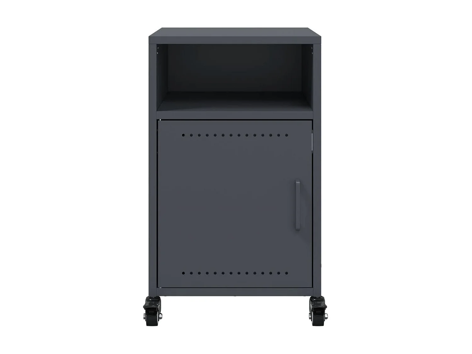 Nachttisch 2er Set-Beistelltisch-Nachttischkommode Anthrazit 36x39x59 cm Stahl SHL72187