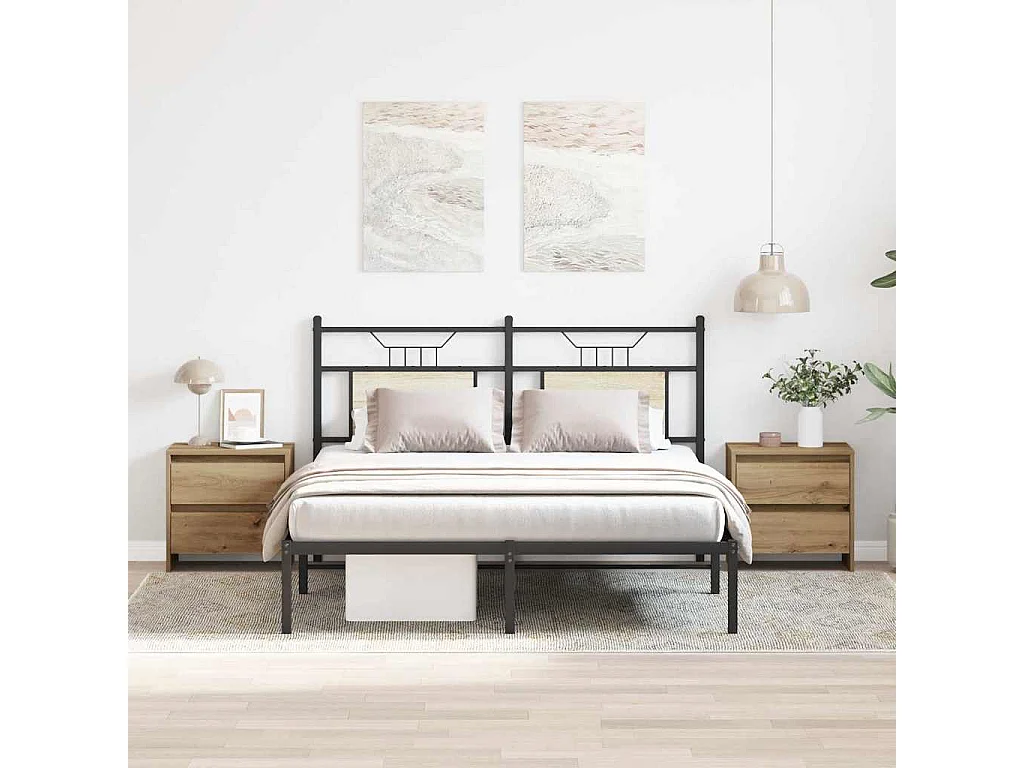 Mesita de Noche | Mesa auxiliar | Armario de Noche 2 uds. Roble artisan 45x34x44.5 cm