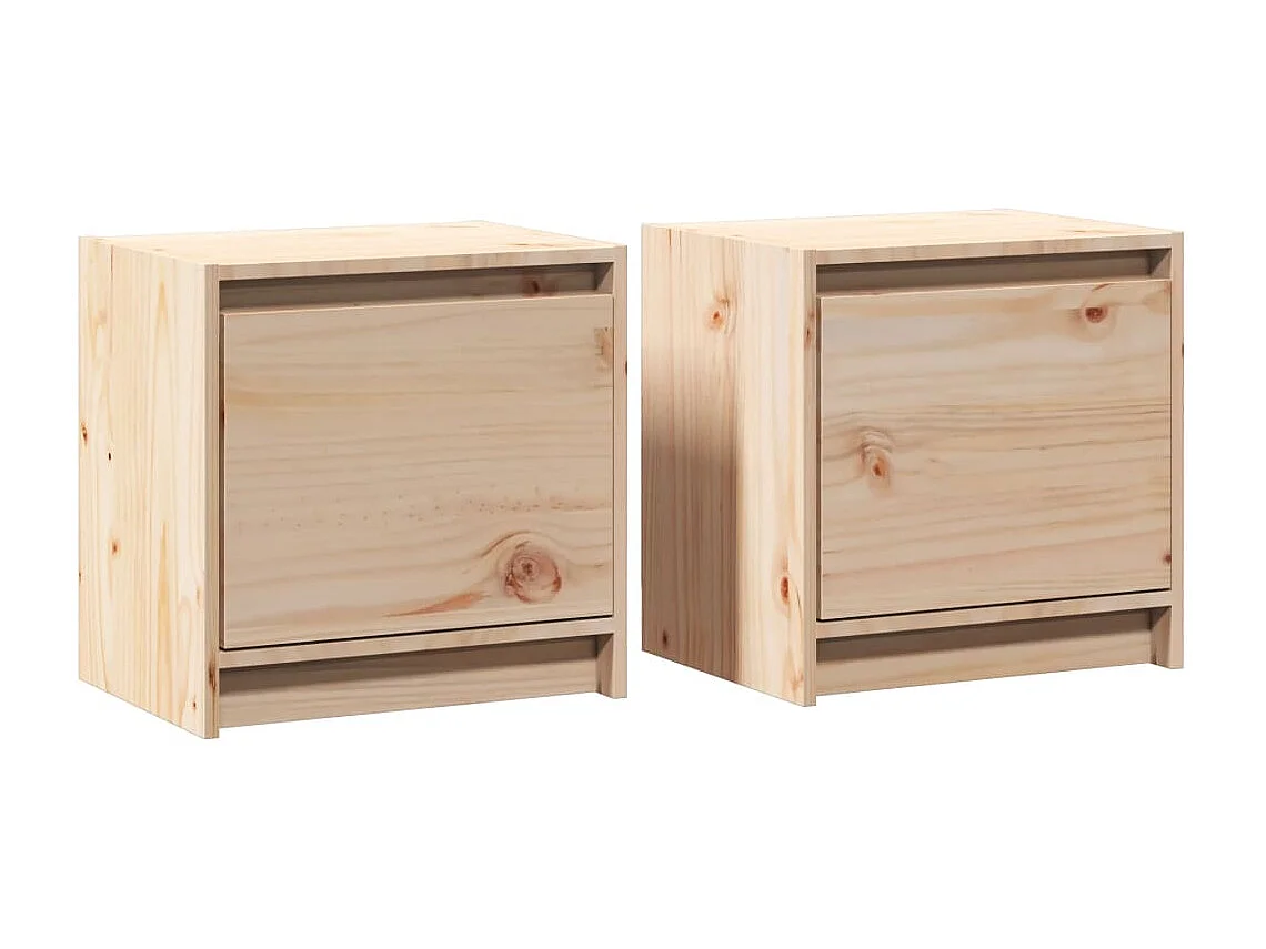 Mesitas de noche | Mesilla de noche 2 uds madera maciza de pino 40x30,5x40 cm