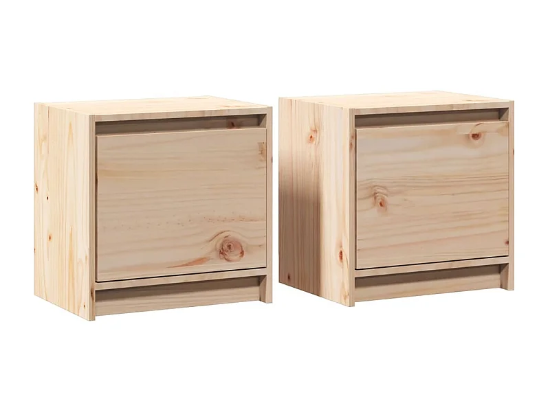Nachttisch 2er Set-Beistelltisch 40x30,5x40 cm Massivholz Kiefer SHL24703