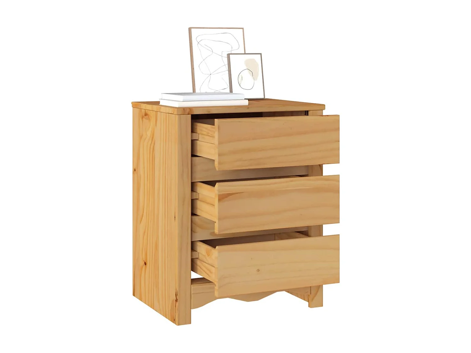 Nachttisch-Beistelltisch Drammen Eiche 45 x 35 x 56 cm Massivholz Kiefer SHL28919