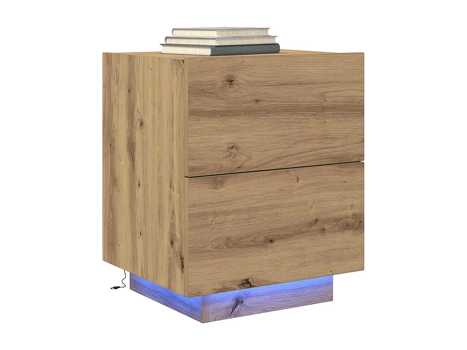 Mesita de Noche | Armario de Noche | Mesilla de noche con cajón Roble artisan