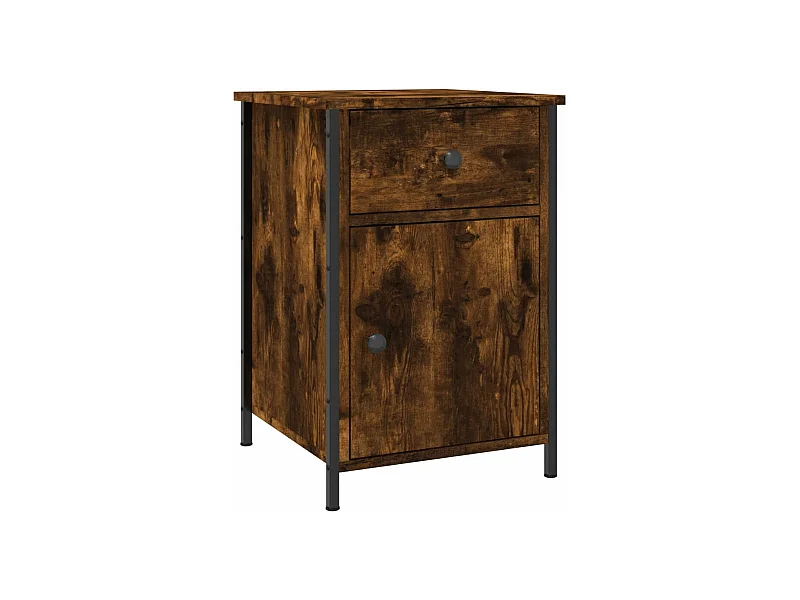 Mesita de noche | Mesilla de noche madera contrachapada roble ahumado 40x42x60 cm