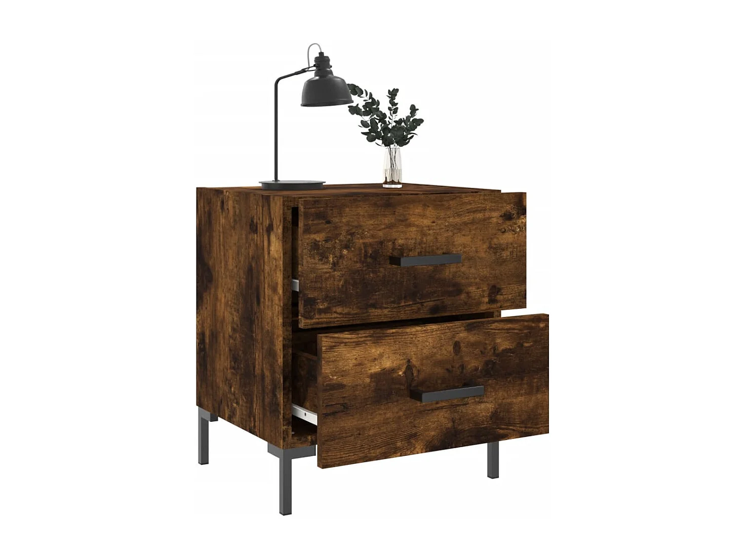 Nachttisch-Beistelltisch Räuchereiche 40x35x47,5 cm Holzwerkstoff SHL10364