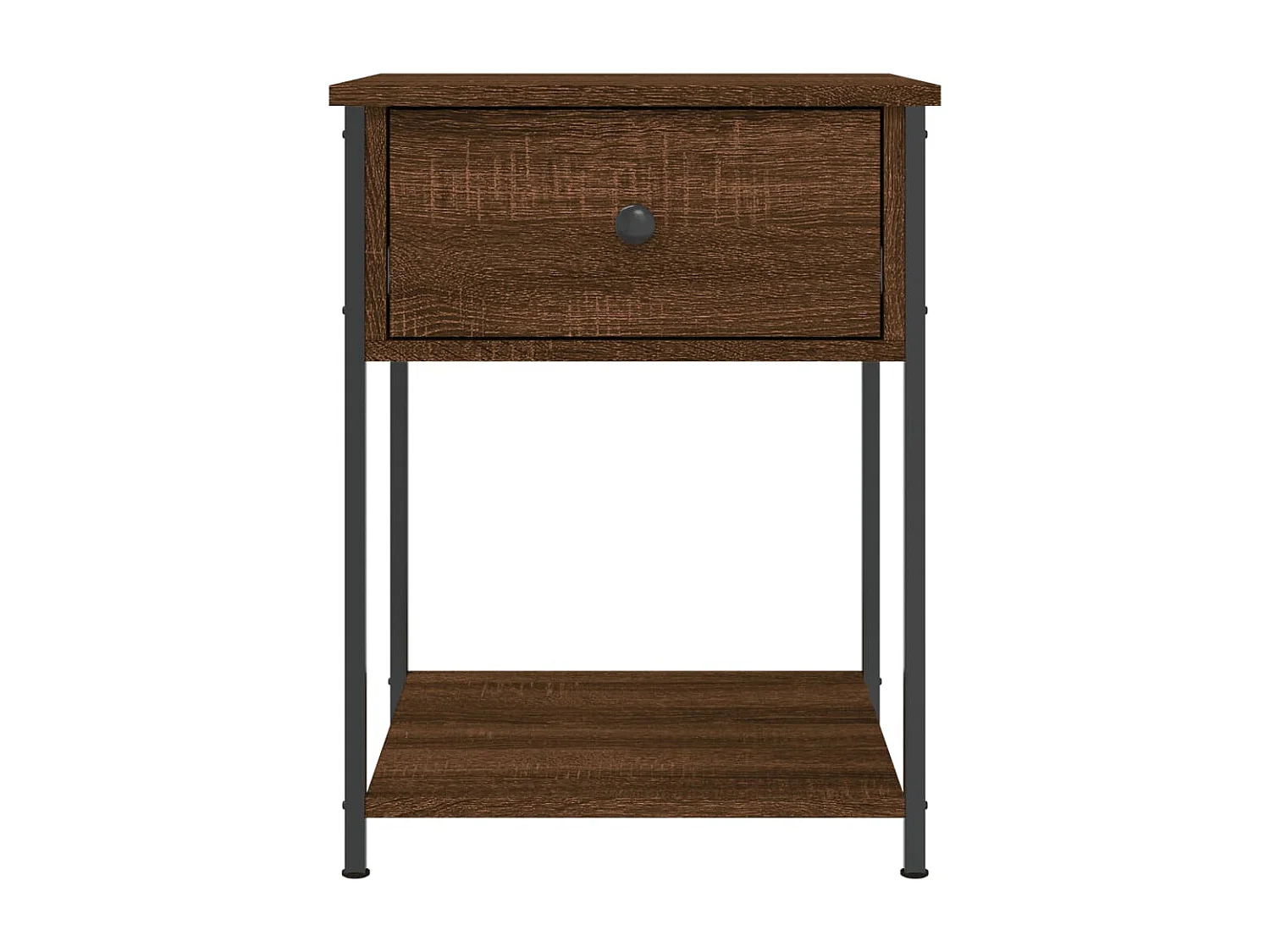 Nachttisch 2er Set-Beistelltisch-Nachttischkommode Braun Eichen-Optik 44x45x58 cm Holzwerkstoff SHL10293