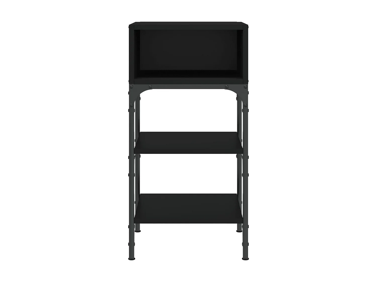 Nachttisch 2er Set-Beistelltisch-Nachttischkommode Schwarz 35x34,5x70 cm Holzwerkstoff SHL86614