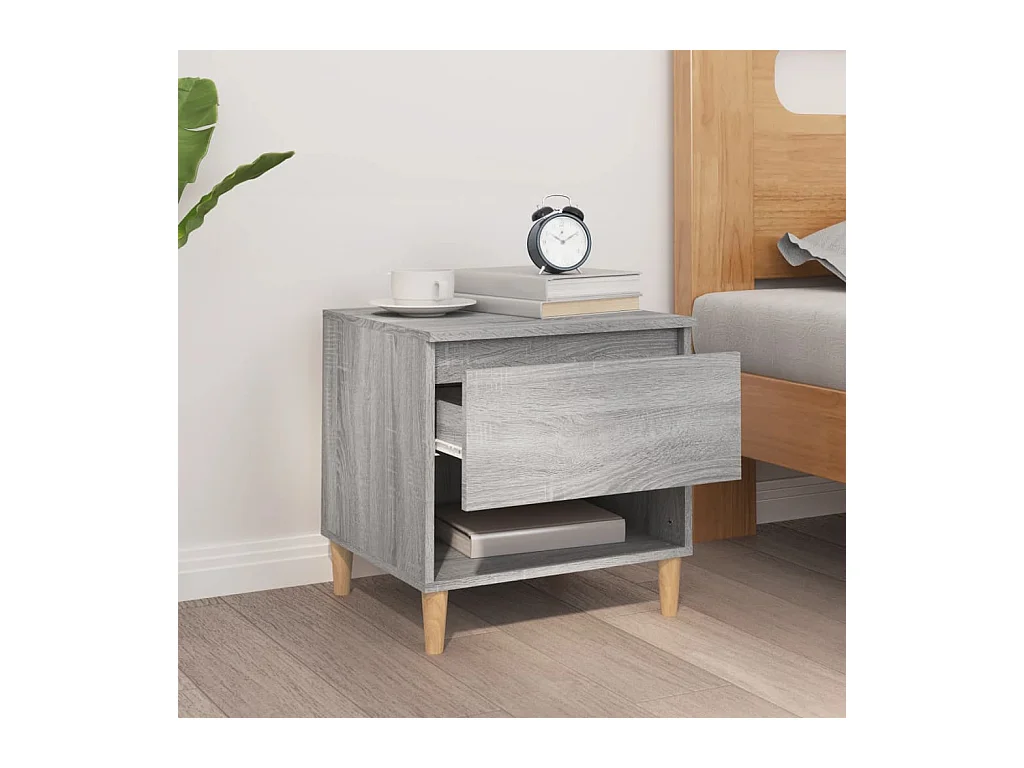 Table de chevet-Table d'appoint-Table de nuit Sonoma gris 50x46x50 cm Bois d'ingénierie