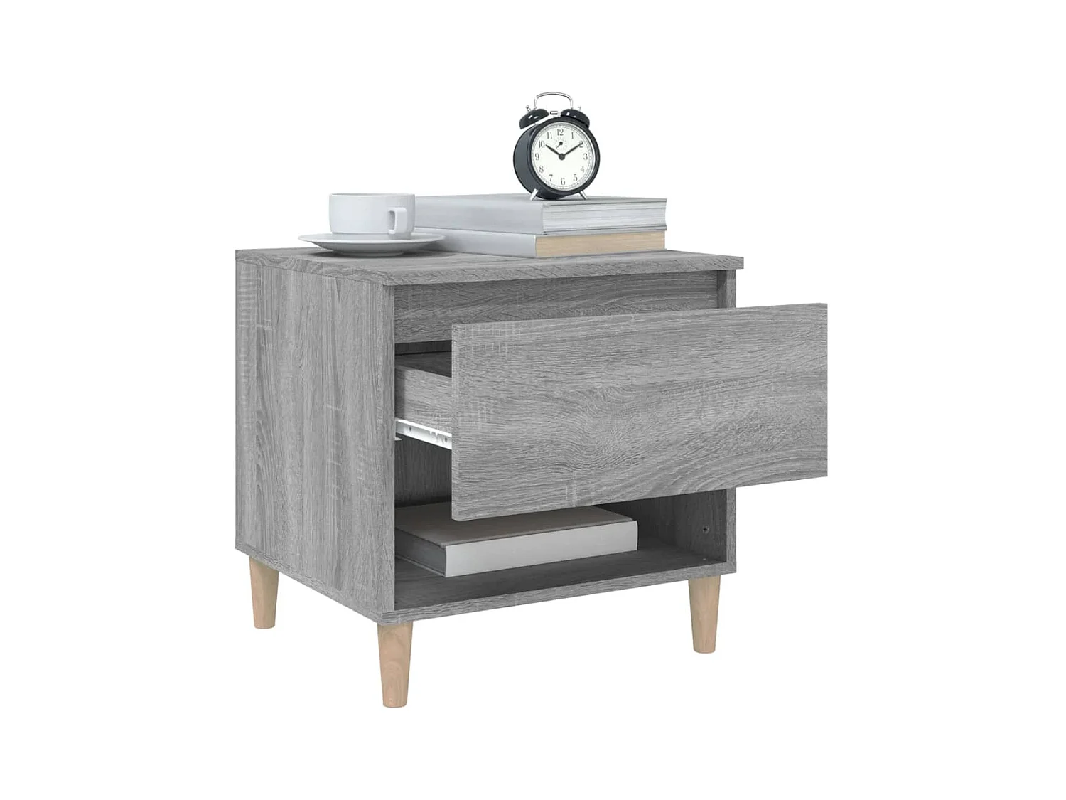 Table de chevet-Table d'appoint-Table de nuit Sonoma gris 50x46x50 cm Bois d'ingénierie